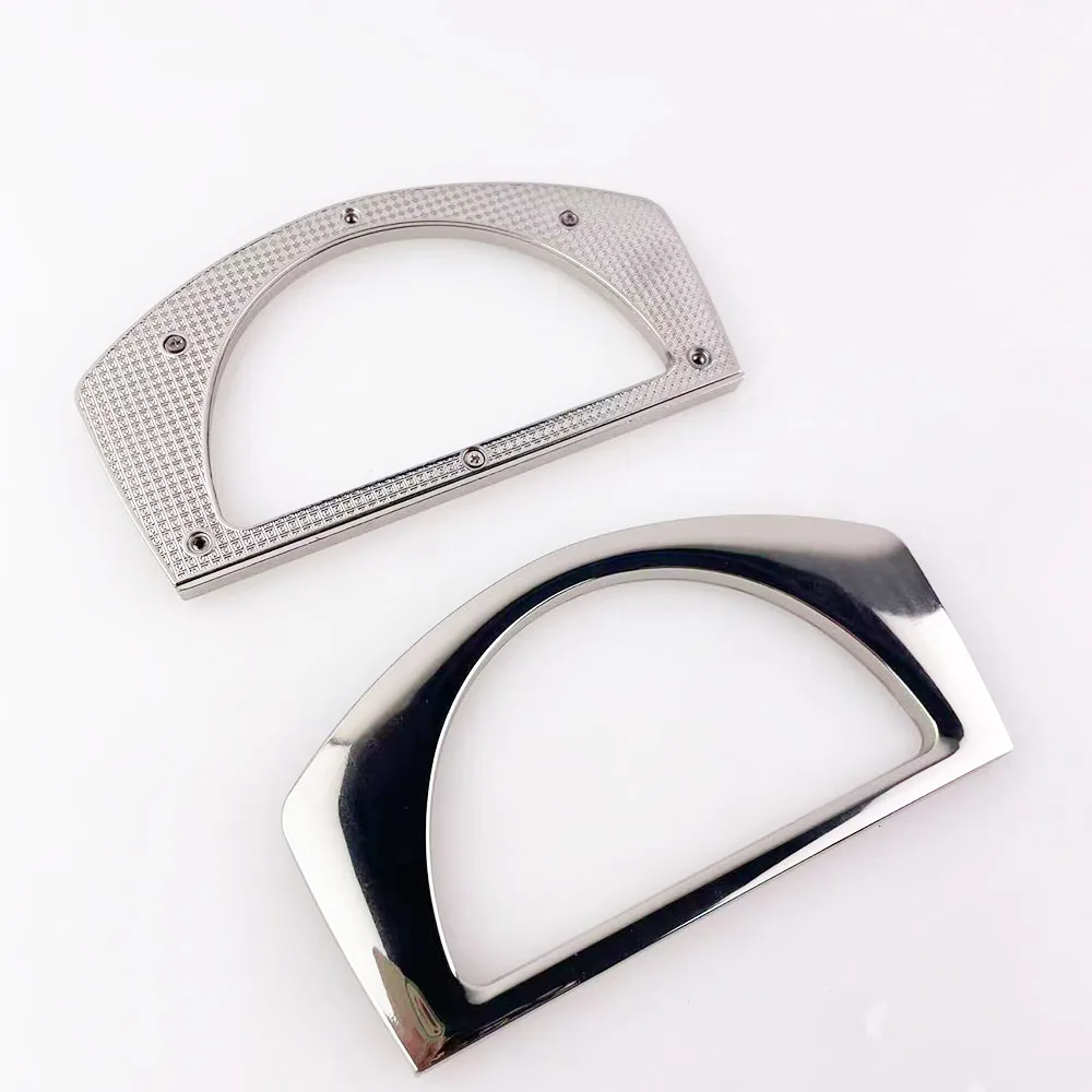 2PCS Women's Fashion Handbag D-Shaped Metal Handle Crossbody Bag Leather Bag DIY Sewing Handle Frame With Screws