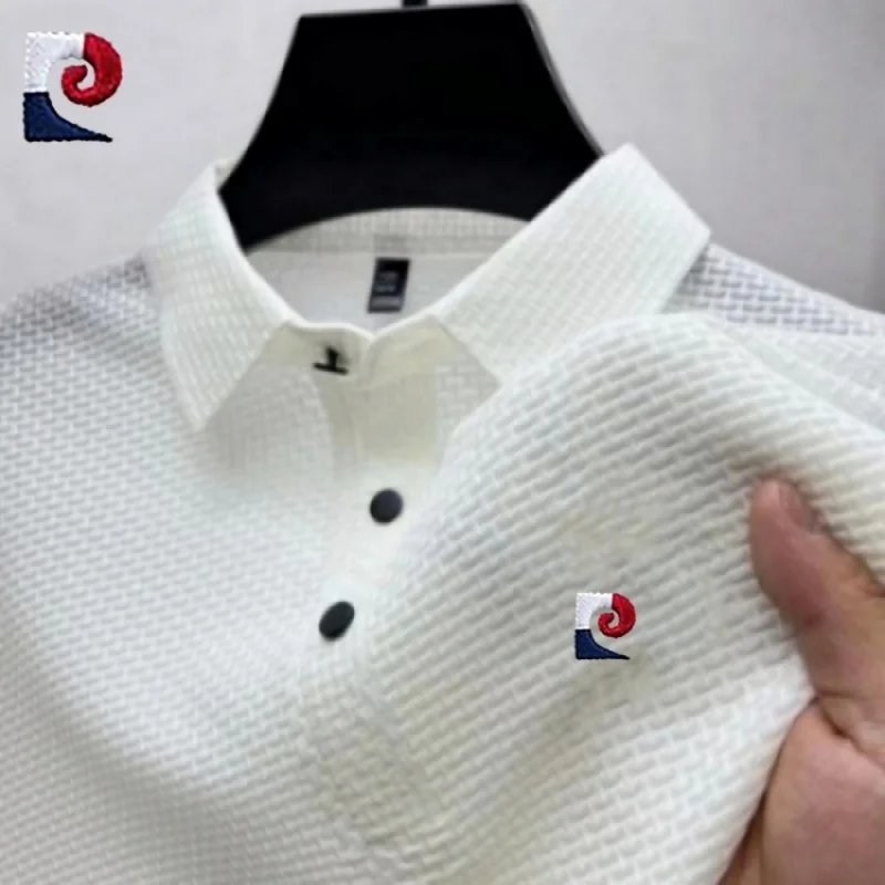 New summer high-quality short sleeved polo shirt for men, trendy, fashionable, casual, breathable and cool top