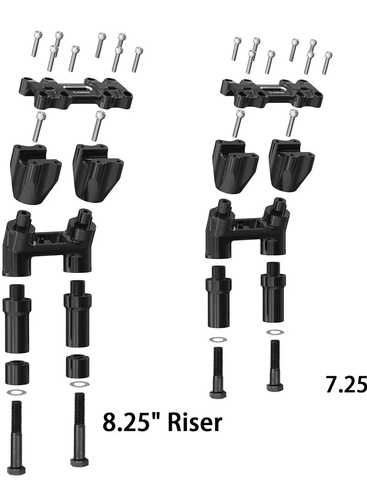 Élévateur de guidon Kickback 12 "/8"/ 7 "/6"/5 "pour Harley Softail Fat Boy Heritage Classic Deluxe Dyna Low Rider Sportster 883 1200