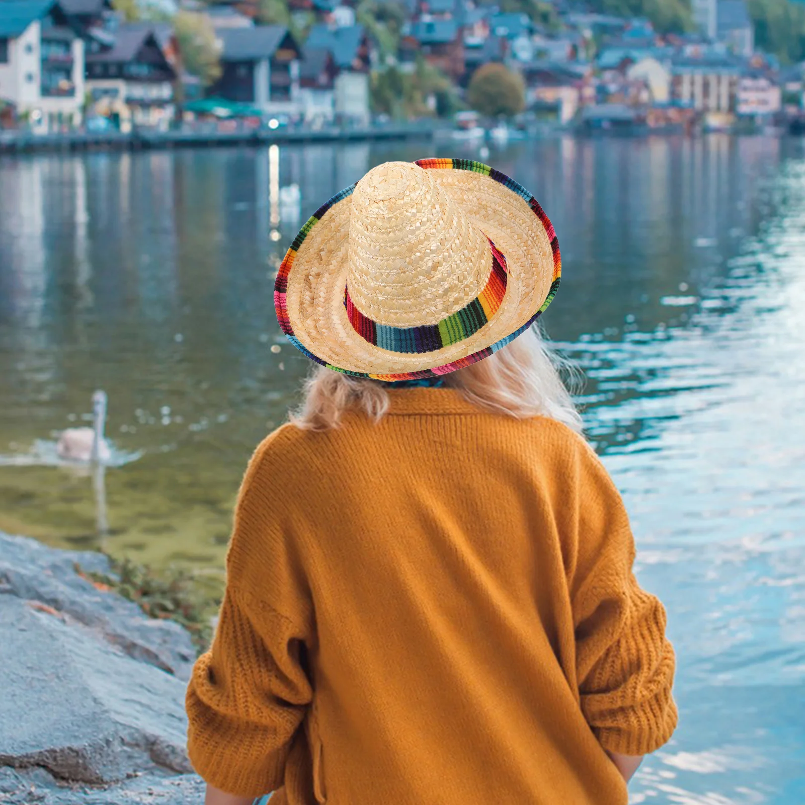 

Carnival Hat 43 Cm Wide Brim Straw Sombrero Mexican Costume Party Decoration Beige Fiesta Straw Hat For Adults Pets