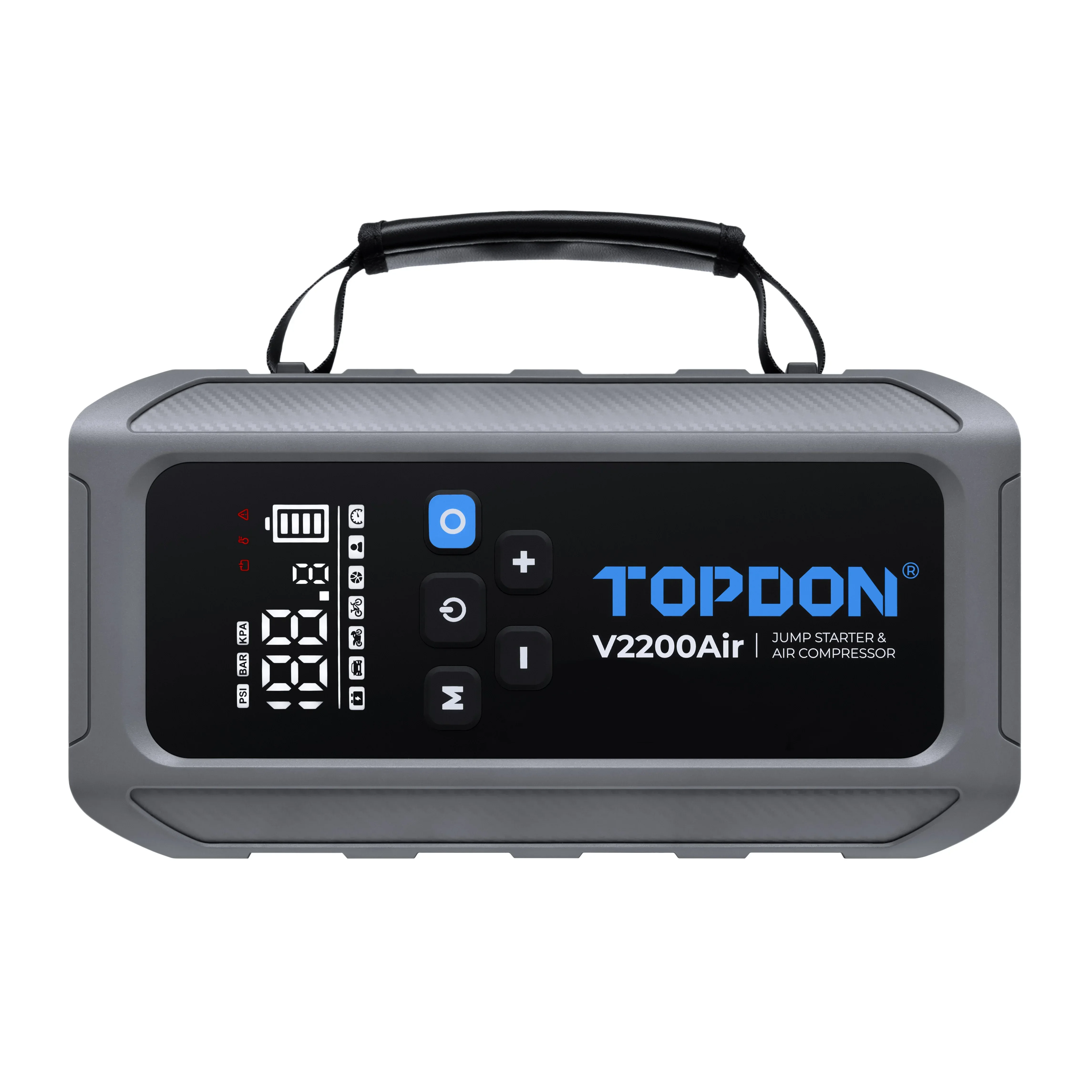 

Topdon V2200 Air portable battery booster power bank multi function super capacitor jump starter powerbank with Air Pump for car