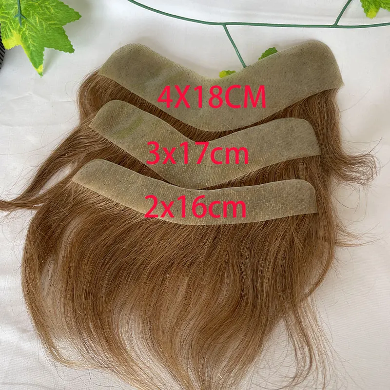 4x18CM Skin PU Toupee Man Front Hairine V Style Human Hair Wigs For Men 100% Human Remy Hairpiece System High Quality Men Wigs