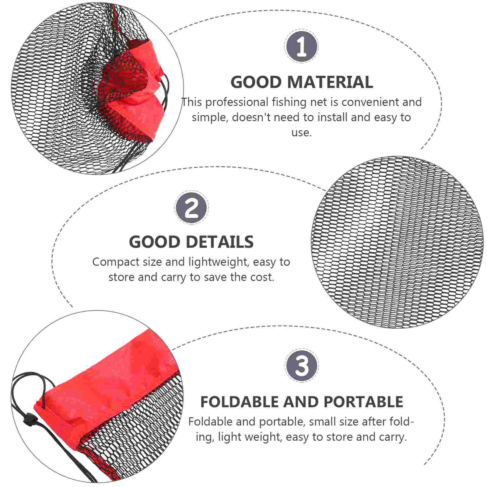 Fishing Net Supplies Locating Guard Fishnets Mesh Guards Cage Foldable Bag Netting Man