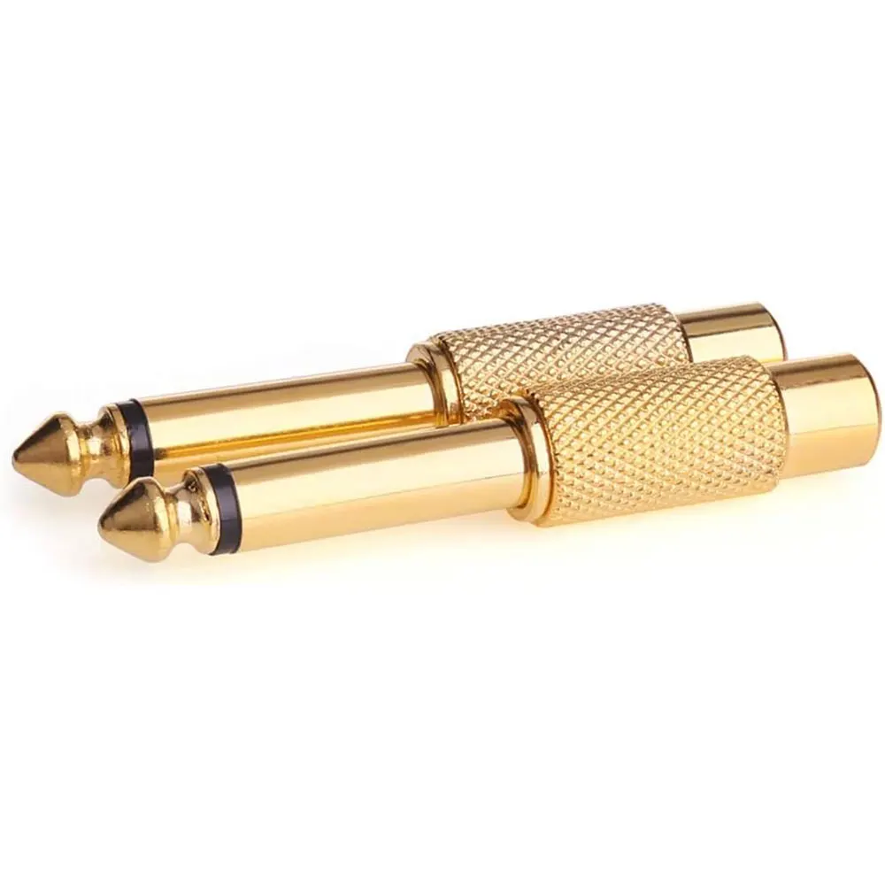 6.35mm Jack Plug Adapter Guitar Amplifier Microphone Mic Amp Gold Plated Famale 3.5mm to Male 6.35mm 1/4 Inch Connector Plug