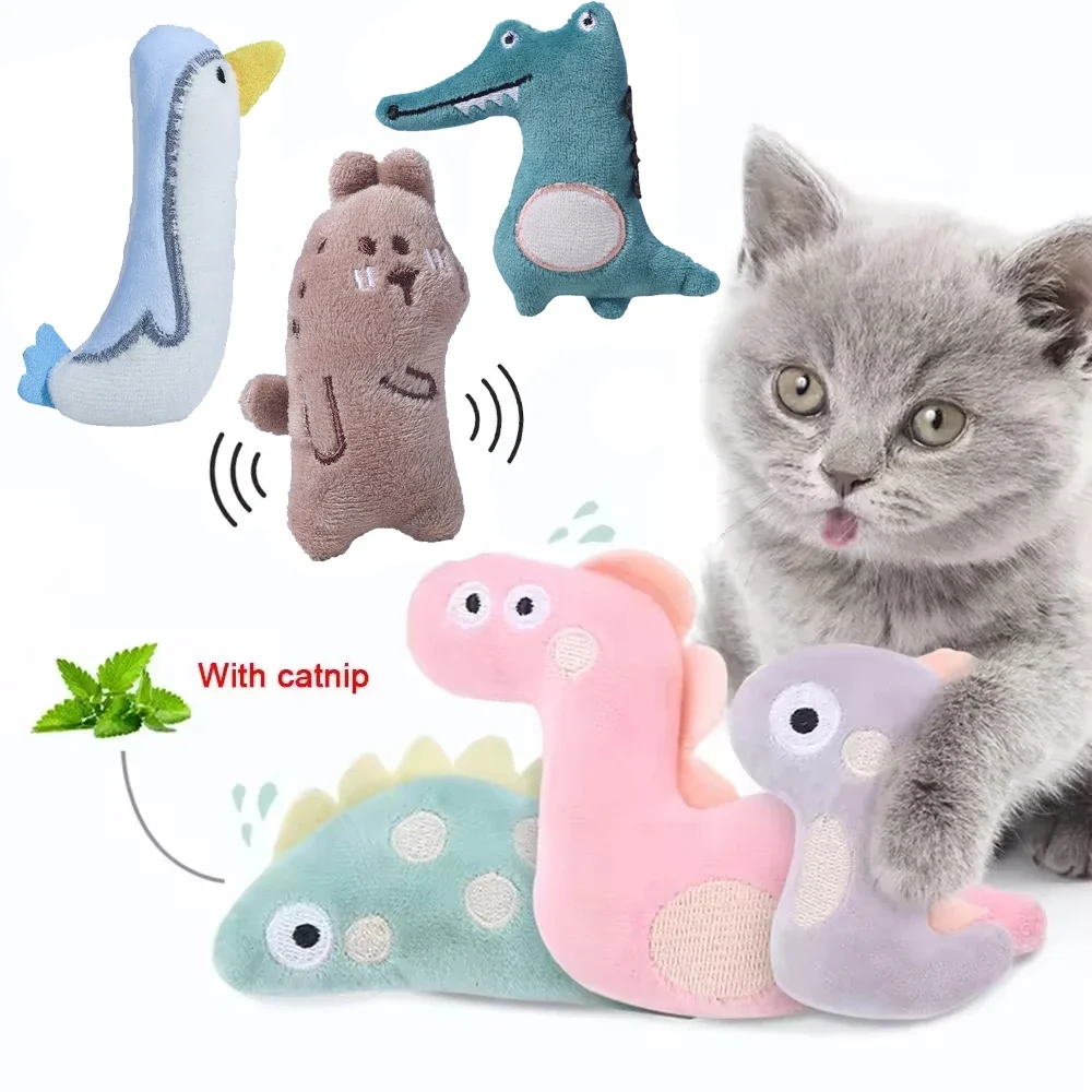 

CANBOUN Teeth Grinding Catnip Toys Funny Interactive Plush Cat Toy Pet Kitten Chewing Vocal Toy Claws Thumb Bite Cat Mint For Ca
