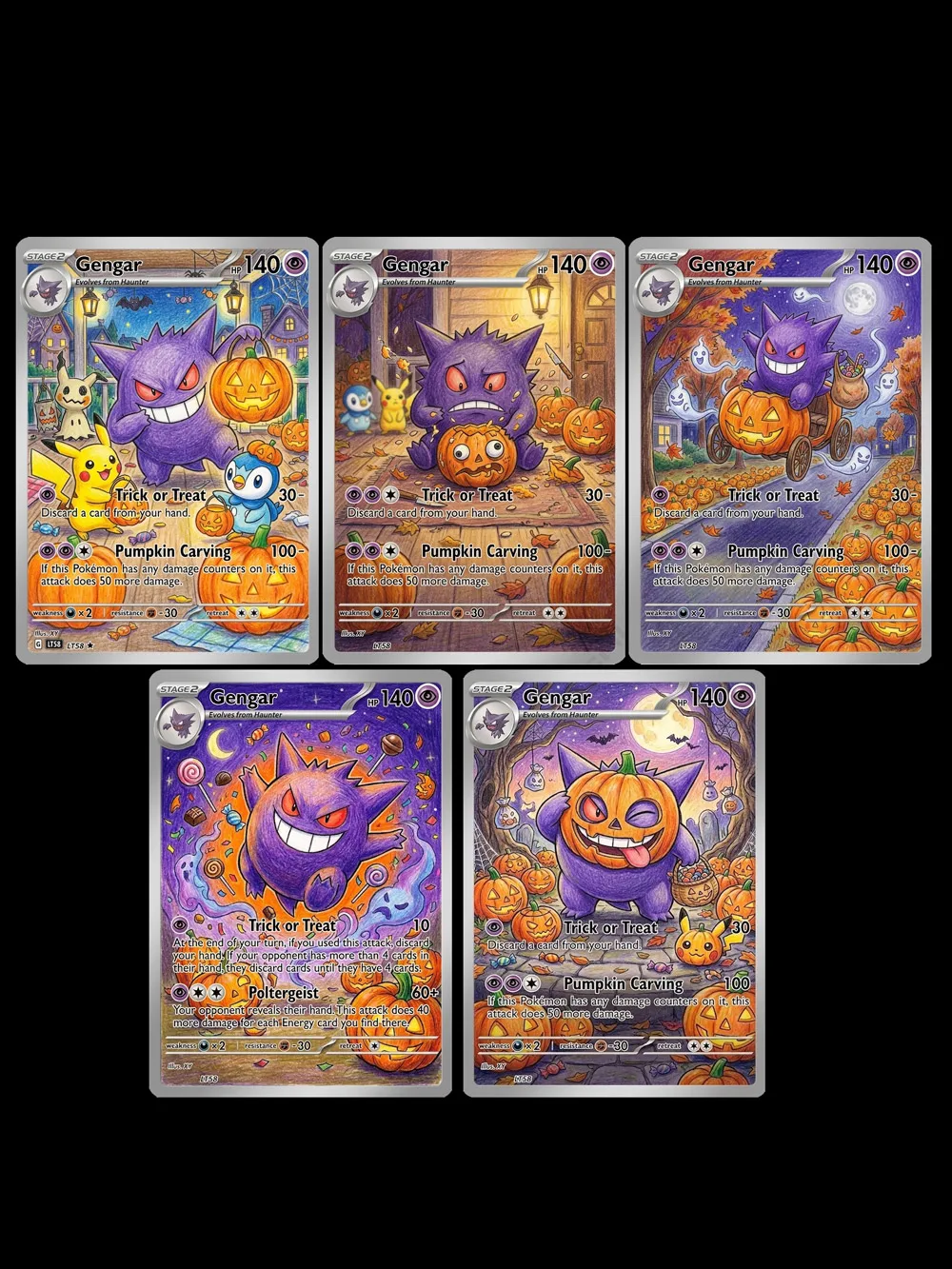5 Stück TCG-Spielkarten Anime Cartoon Sammlung Kindergeburtstagsgeschenk Sammelkarten Seltene Fan-Art-Karten-Set