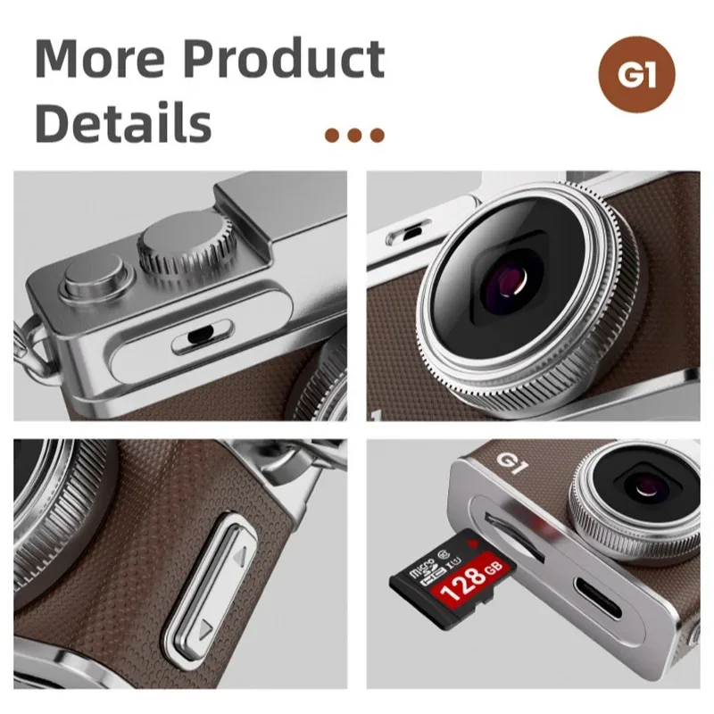 New Retro Mini Digital Camera Student Campus Card Machine Portable for Taking Photos and Videos Backpack Accessories 6