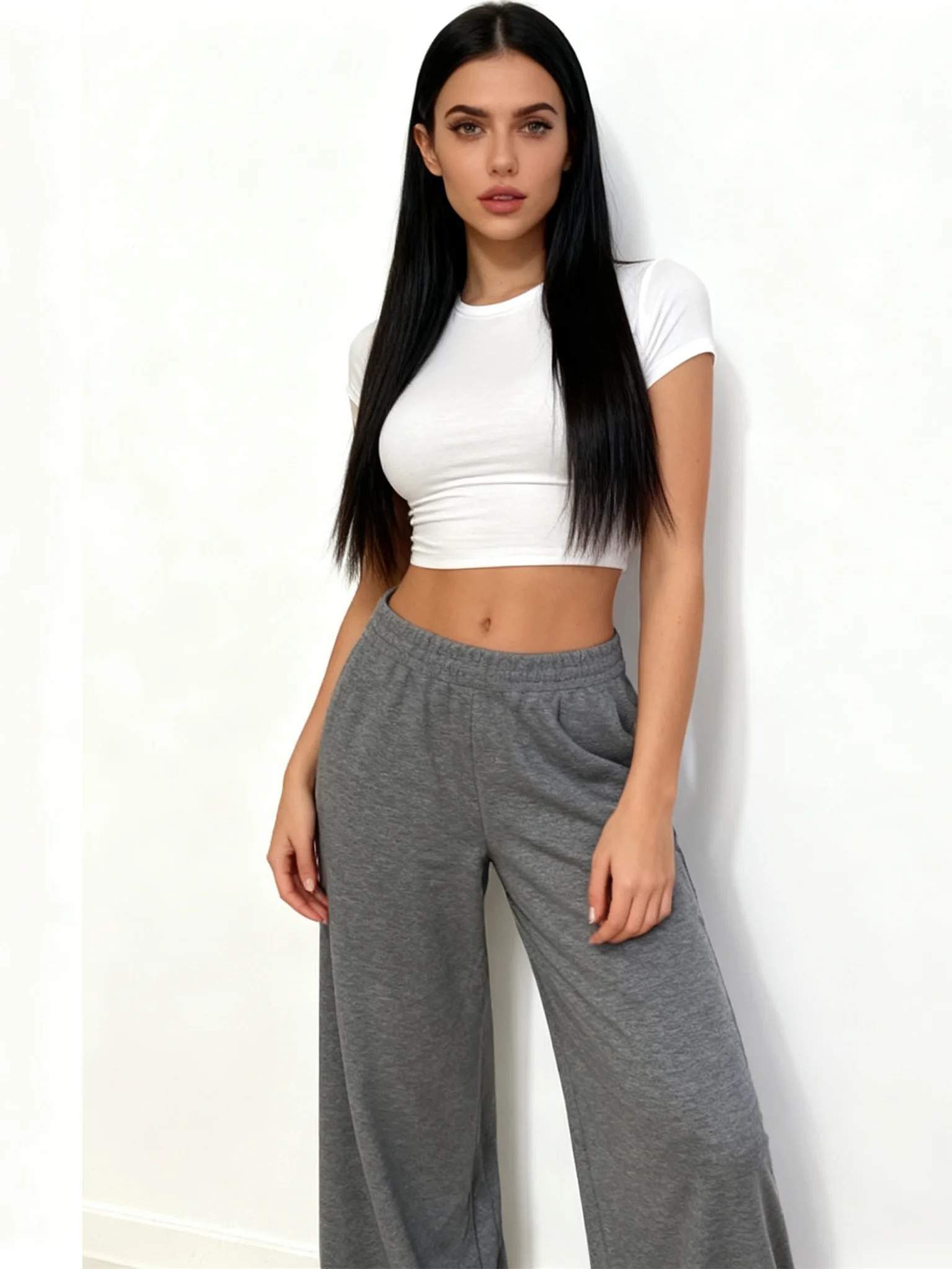 

Широкие брюки, плиссированные женские весенние шифоновые брюки с оборками, шикарные пояса, струящиеся дышащие хипстерские брюки с гладкими разрезами для отдыха, драпированные брюки OL