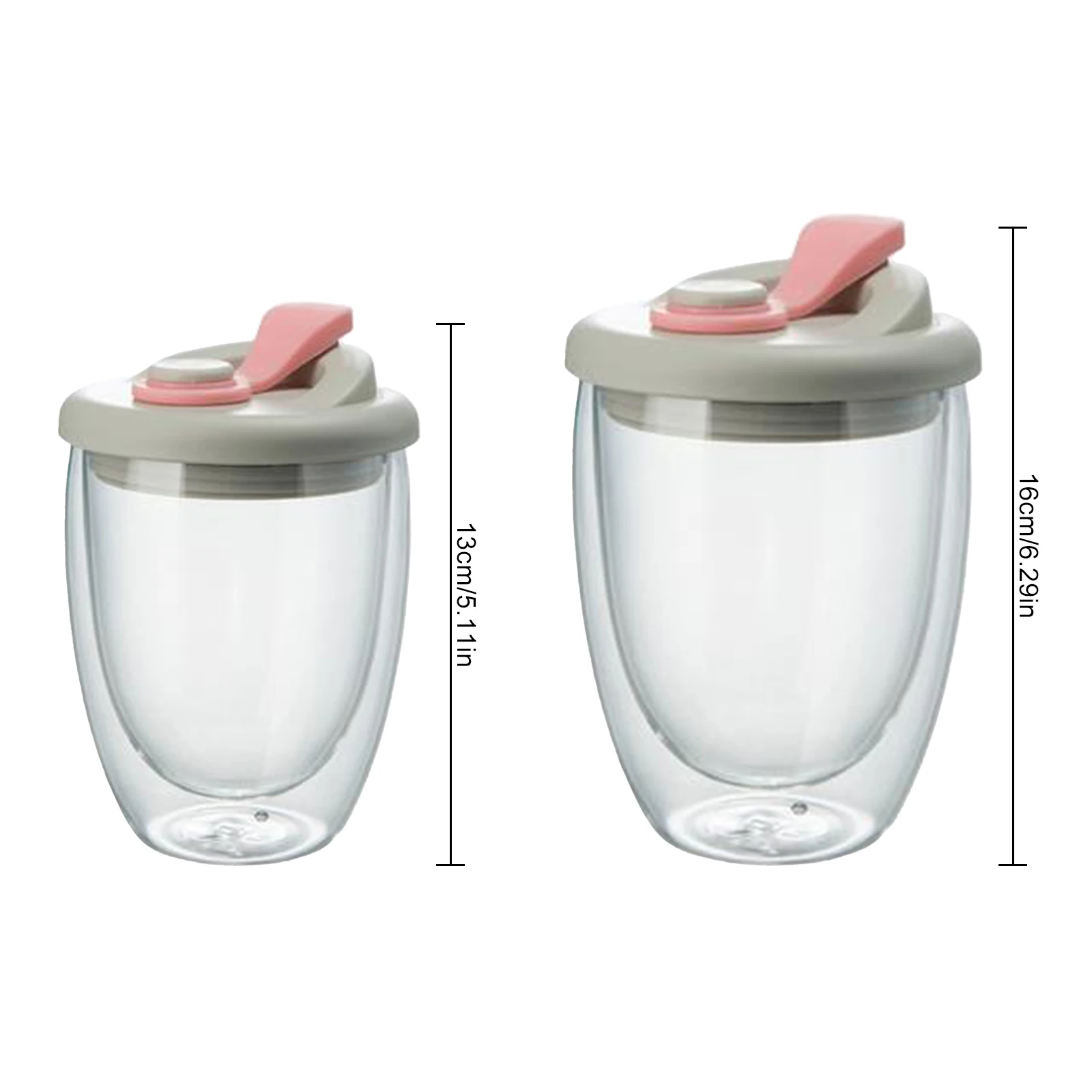 Glass Mug Double Wall Insulated Leak Proof High Temperature Resistance Durable For Hot Tea Milk With Lid Drinking Cup