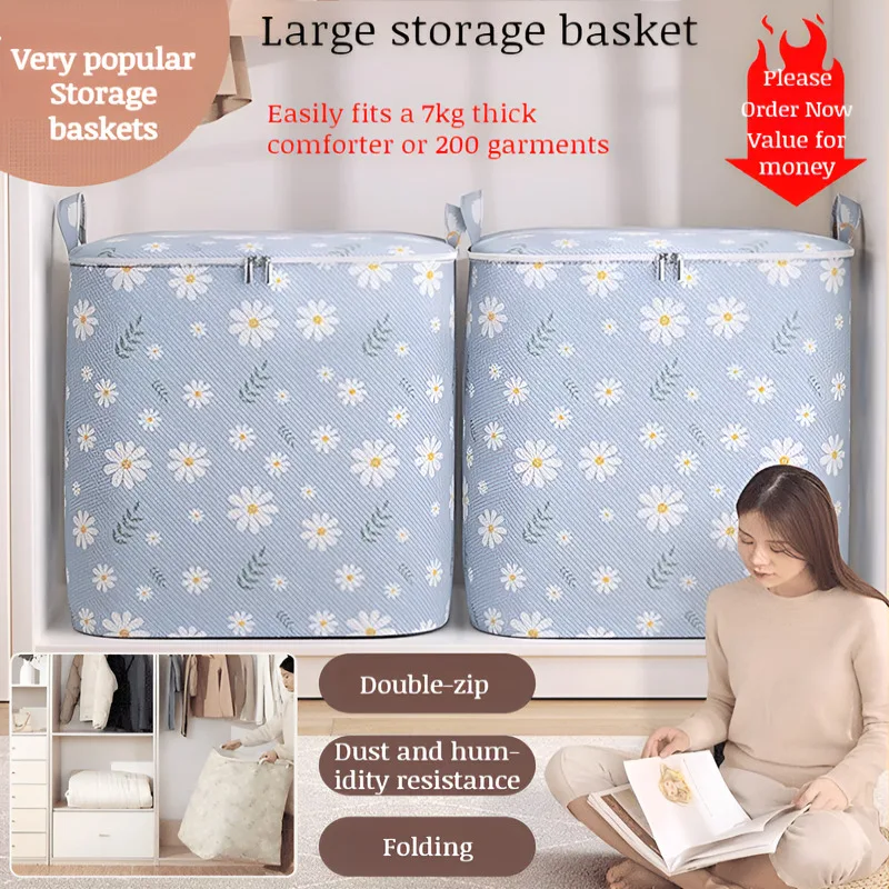 

[Save Space/Tidy Home] Clothes Organized Dust-Free Large Capacity Foldable Laundry Basket Wear- Dormitory Folding Jumbo Storage