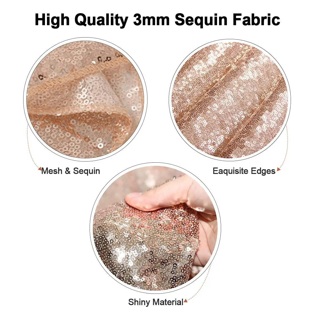 Rose Gold Sequin Table Runner for Party Dinner Banquet Festival Wedding Anniversary Exhibition Dessert Table