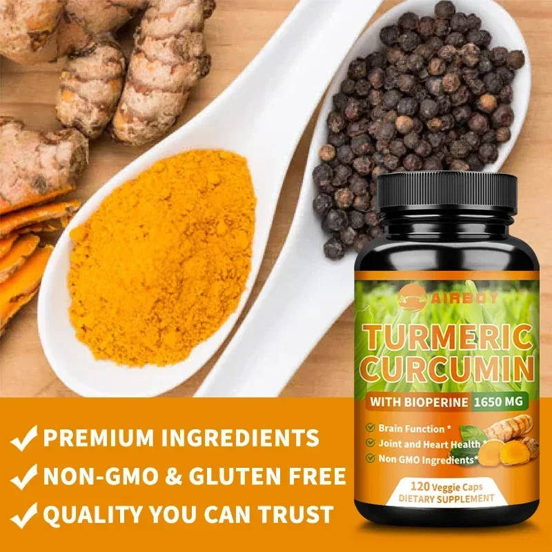 

Turmeric Curcumin with Bioperine - Supports Arthritis Health, Antioxidants, Brain Cognition and Digestive Health Supplement