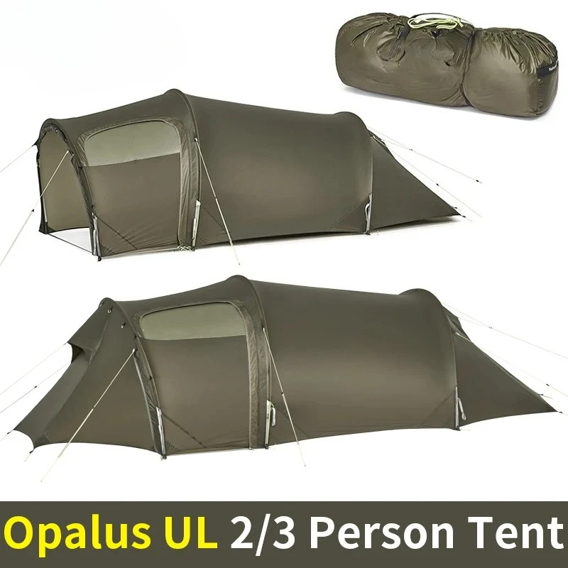 UL Tunnel Tent 2-3 Person 15D Nylon 4 Season Hiking Tent Lightweight Large Space Outdoor Travel Camping Tent