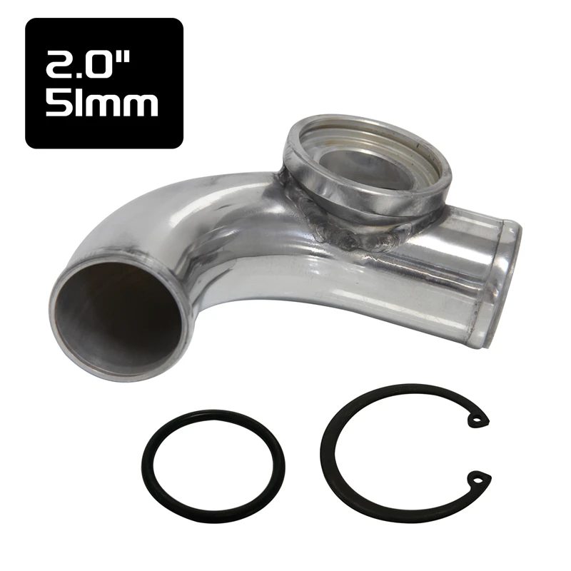 90 stopni 2 "/51mm Adapter kołnierzowy do rur HKS SQV BOV zawór bezpieczeństwa rura czarny/srebrny
