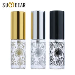 Flower Printing Perfume Spray Garrafa, Garrafa de vidro recarregável, frascos de amostra, 30 pcs, 50 pcs, 100 pcs, 5ml