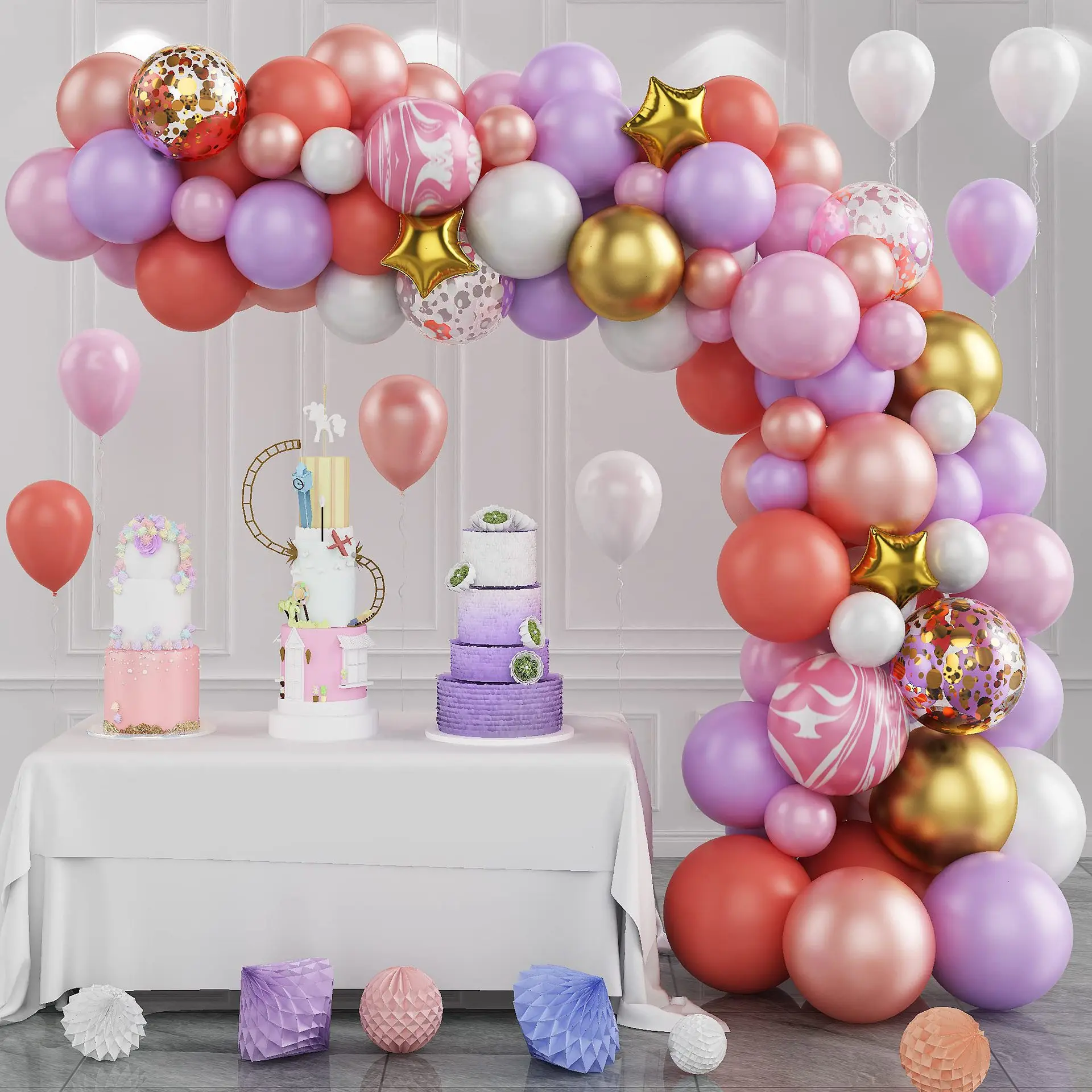 

Birthday Party Supplies Balloon Accessories Girls Wedding Dessert Table Venue Arrangement Balloon Chain Set Combination