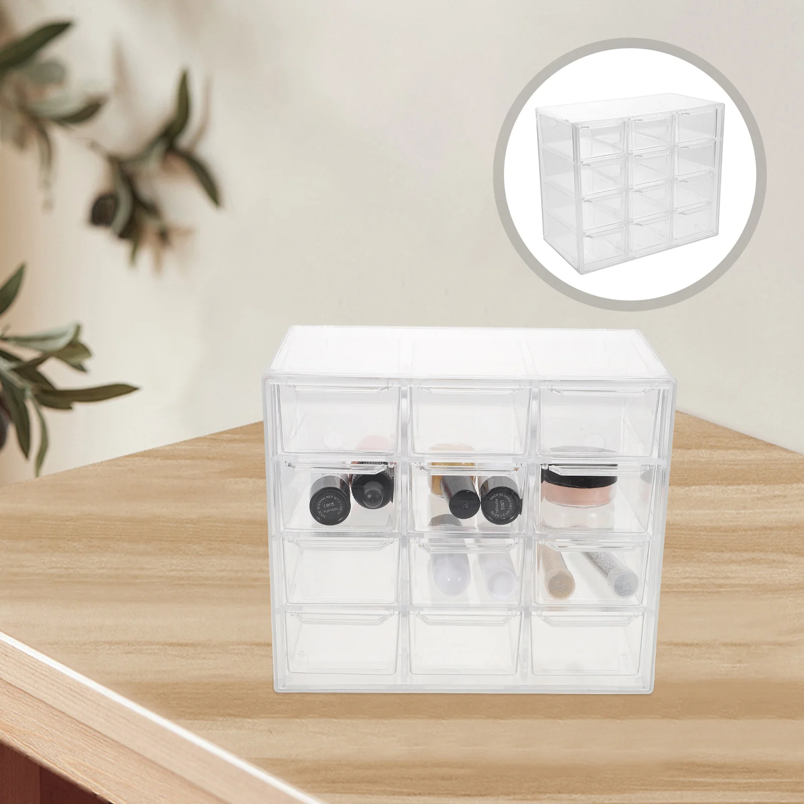 

Multi-Grid Dustproof Storage Box Removable Drawers Jewelry Organizer Desktop Makeup Storage Case Versatile Use