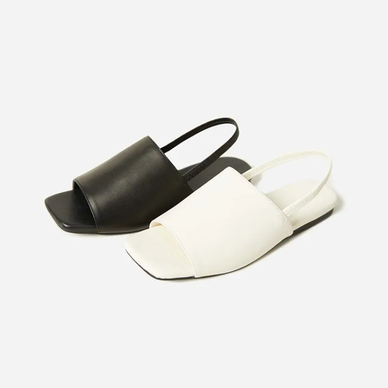 

Women Flat Sandals 2025 Summer New Roman Beach Slippers Comfortable Casual Fashion Square Toe