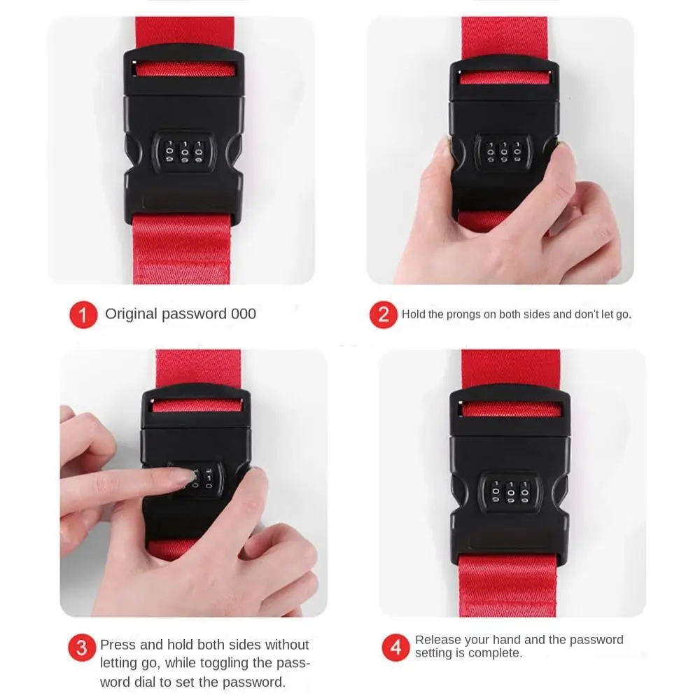 Sticker Suitcase Belts Travel Suitcase Accessories Luggage Buckle Strap Luggage Strap Bundling Belt Password Lock Packing Belt