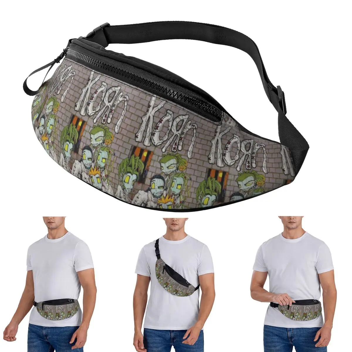 

Crossbody Waist Bag Korn Rock Band Logo Men Women Fanny Pack Traveling Running Money Phone Pouch