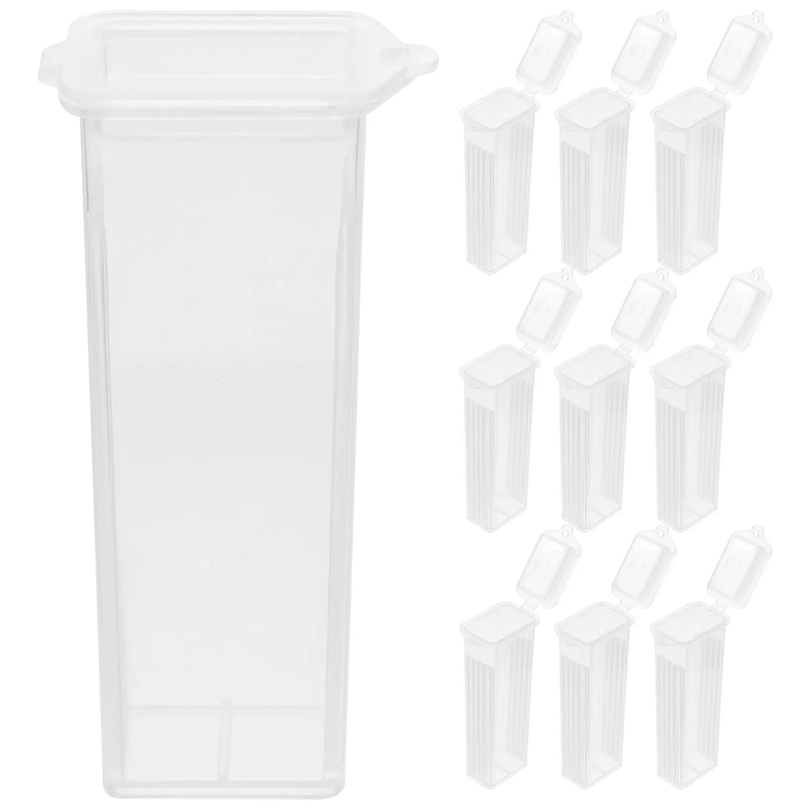 10Pcs Slide Storage Box PP Slide Holder Case for Teaching Pathological Slides Slotted Channels Easy Specimen