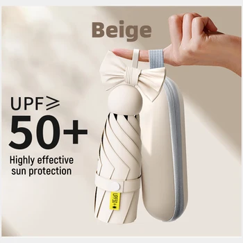 휴대용 UV 자외선 차단 양산, 비 및 맑은 이중 용도 접이식 우산, 신제품 