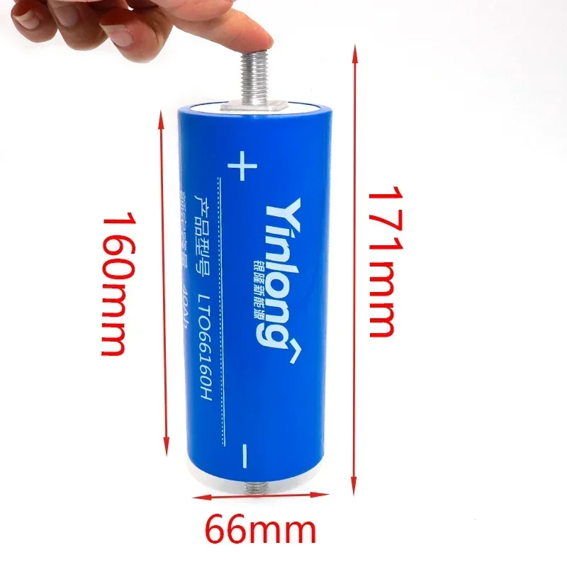 24 New 100% Original Real Capacity Yinlong 66160 2.3V 40Ah Lithium Titanate LTO Battery Cell for Car Audio Solar Energy System