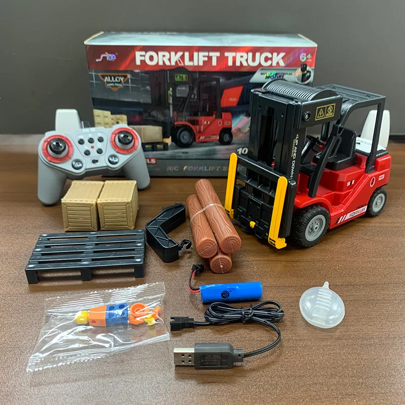 Rc Truck Alloy 2.4G 11 Channel Remote Control Forklift and Crane Combination 2in1 RC Crane Forklift Toys Gift Truck Toy for Boy