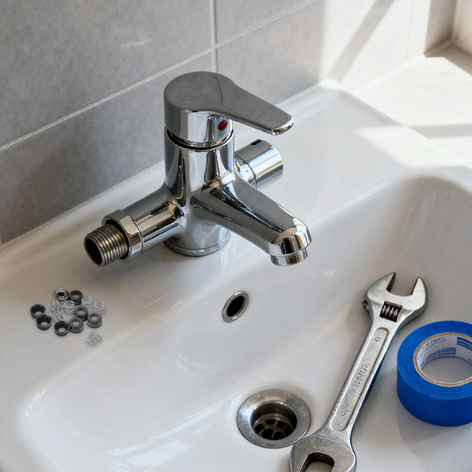 

8Pcs Faucet Repair Kit Seats Springs Highly Compatible Quick Leak Solution Kitchen Bathroom Tap Valve Rebuild Replacement Parts