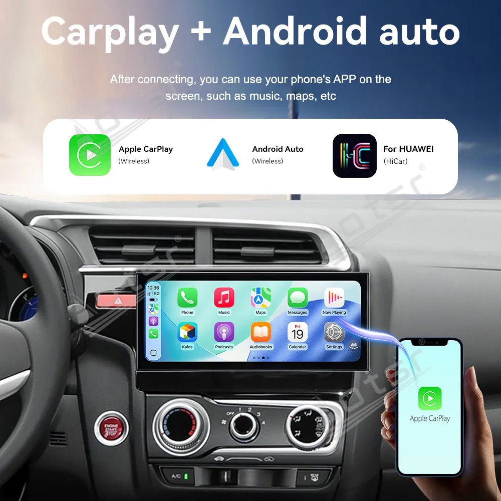 CarPlay 15.8’’ Android 15 For Honda Fit   2013-2015 Car gadgets Car GPS Car radio  Navigation HD Screen Multimedia Player Head