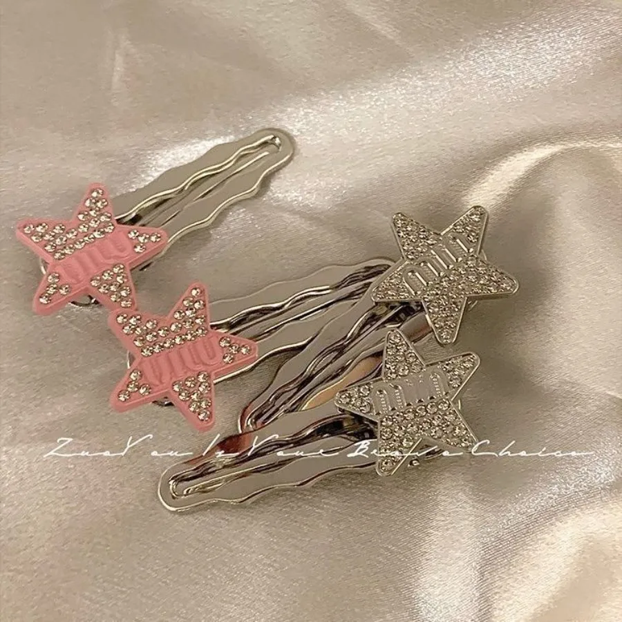 Sweet and cool babes silver high-end hair clips ins wind stars girl side bangs clip duck bill clip hair clips headwear - Detail 1