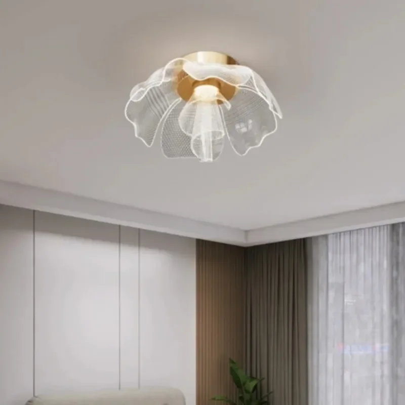 New Acrylic Led Ceiling Light Bedroom Modern Creative Flower Ceiling Chandelier Hallway Living Room Balcony Home Decor Lamps