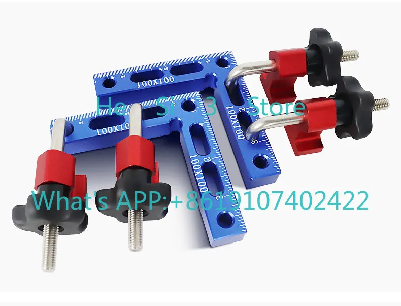 

100MM blue/red, ruler 2 set (with clip) aluminum alloy straight ruler woodworking, special tools