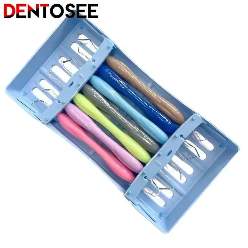 1 مجموعة الأسنان مركب الراتنج ملء ملاعق استعادة جمالية مجموعة مع صندوق تعقيم أداة طب الأسنان الأوتوكلاف