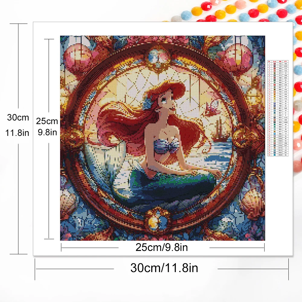 Disney Diamond Mosaic Frozen Anna Full Square Diamond Painting The Little Mermaid Princess New Arrival Embroidery Decor For Home