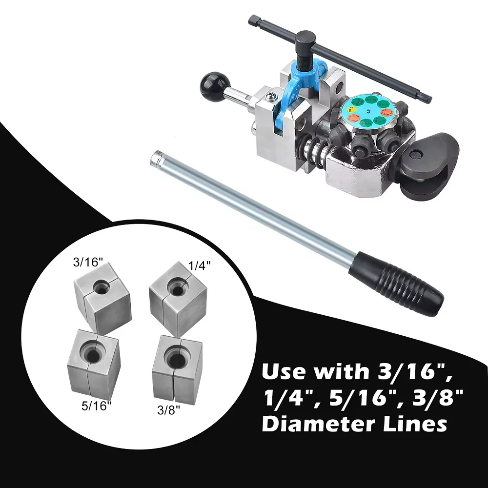 45 ° /37 ° Professionelles Bremsleitungs-Bördelwerkzeug-Set für 45/37-Grad-Bördelungen, Einzel-, Bubble- und Doppelbördelwerkzeug-Kit – Detail 3