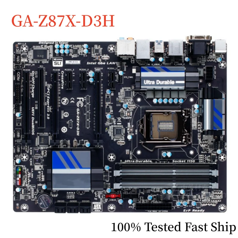 

For Gigabyte GA-Z87X-D3H Motherboard Z87 32GB LGA 1150 DDR3 ATX Mainboard 100% Tested Fast Ship