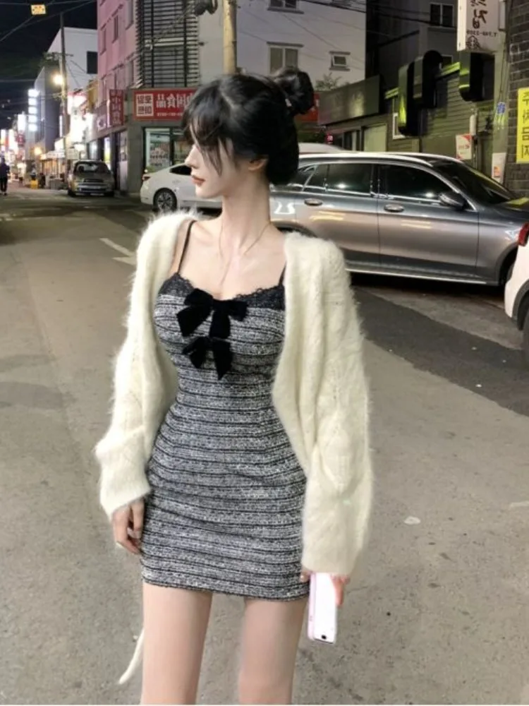 2024 opaska dziecięca patchworkowe sukienka bez rękawów kobiet w stylu Vintage Harajuku kontrastowe kolorowy pasek Mini Vestidos Y2k estetyczne podstawowe sukienki ołówkowe