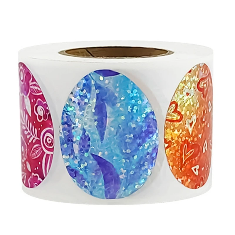 K1AA 1 рулон пасхальной наклейки, пасхальные яйца, украшения, пасхальные яйца, самоклеящаяся наклейка для детей, поделки,