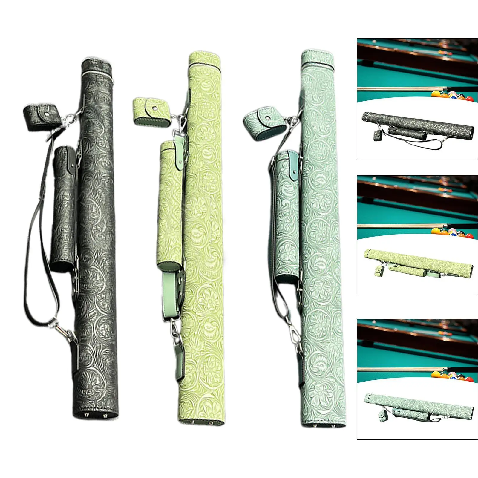 

PU Leather Pool Cue Case Hard Stick Storage Bag Pocket for Billiard Accessories for Professional Billiards Player