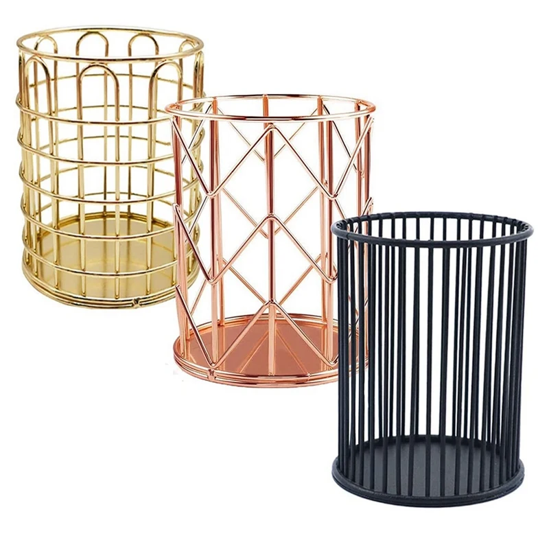 

3 Pcs Personality Creative Round Storage Basket Student Desktop Stationery Storage Basket Pencil Storage Box Pen Holder