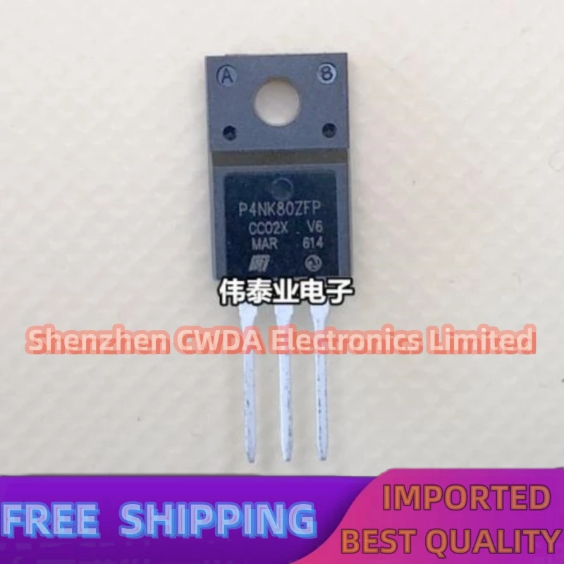 10PCS-20PCS   STP4NK80ZFP P4NK80ZFP TO-220F 3A/800V MOS Best Quality 