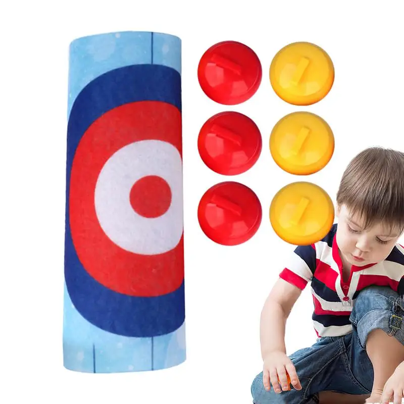 Curling Table Games Portable Curling Desktop Board Game Parent-Child Interactive Toys Easy To Set-Up Tabletop Game For Boys