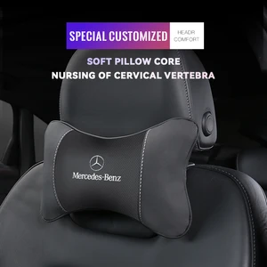 1 pcs car seat backrest automatic logo neck pillow for Mercedes Benz AMG Smart W205 C300 W203 W206 W108 W124 W126 W140 W168 W169 W176 8 Main Sales Butacas Chevrolet Luv - №2