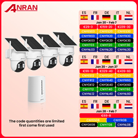 ANRAN 4MP Solar Camera Kit 4 Wireless Wifi Battery Cameras Home Protection System 4CH NVR 64GB SD Card PIR Humanoid Detection