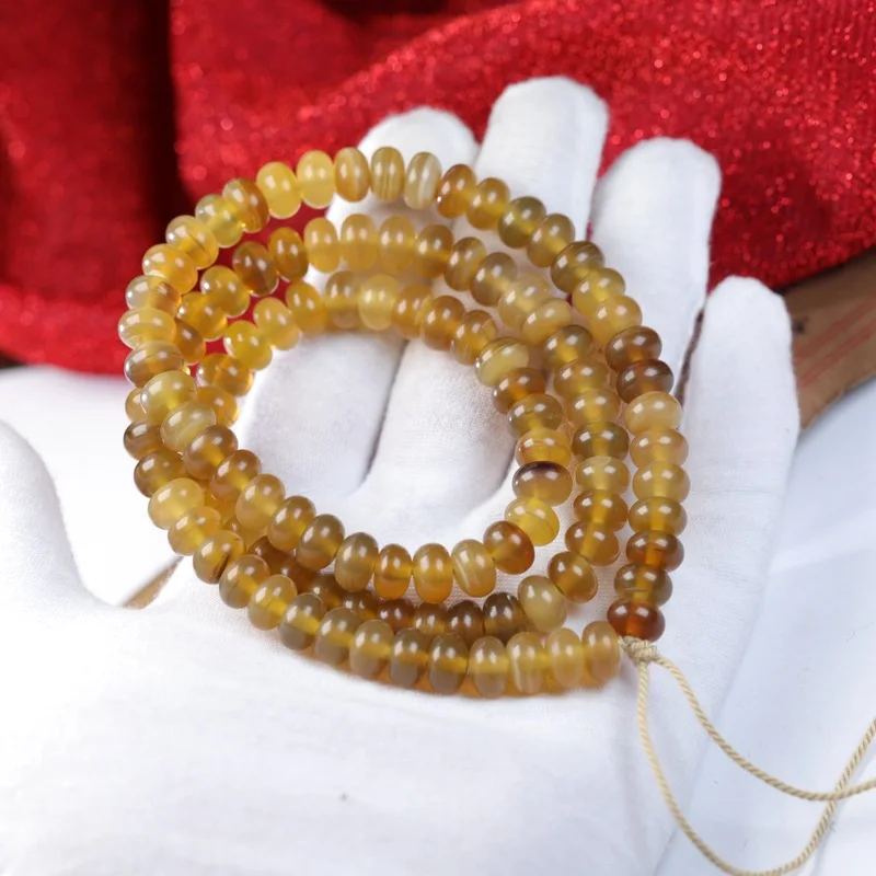 Ram horn product, 108 abacus barrel beads, ethnic style multi-loop bracelet