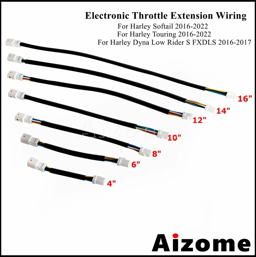 

110-410 mm Motorcycle Electronic Throttle Cable Extension Wiring Harness For Harley Touring Softail Dyna Low Rider FXDLS 16-22
