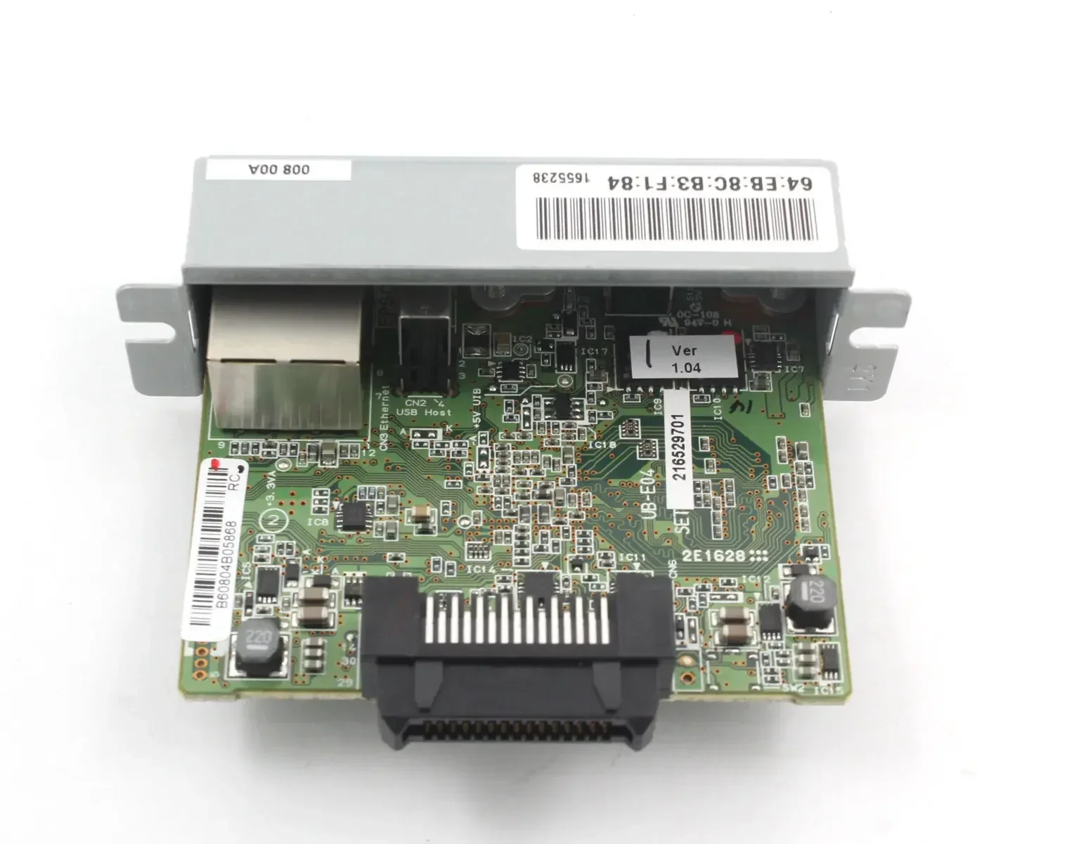 Used UB-E04 Ethernet port Card Printer Server For Epson TM-T88V T88IV T82ii TM-U220 U330 210 950 L90 H5000 6000