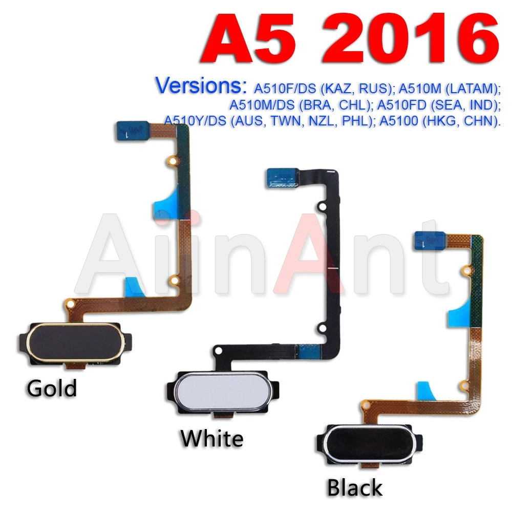 Aiinant Home Button Touch ID Fingerprint Sensor Flex Cable For Samsung Galaxy A3 A5 A7 A8 2016 2017 2018 A520 A710 A720 A750