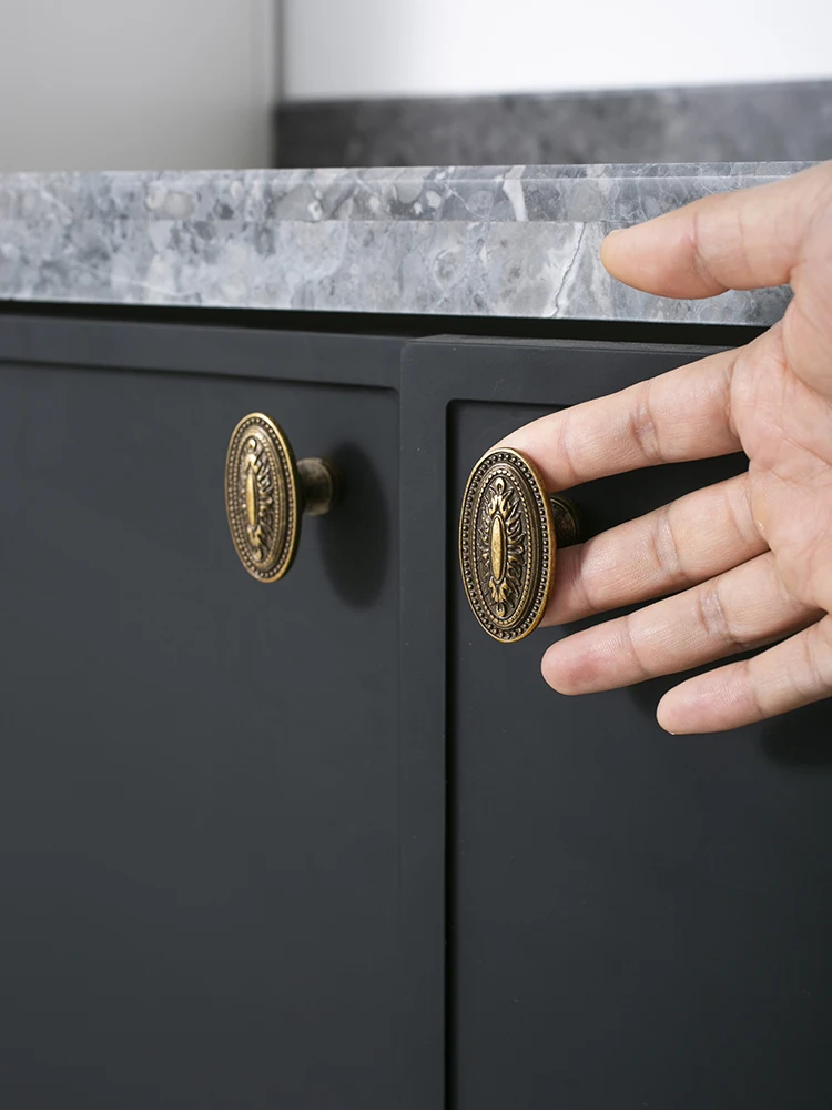 العتيقة النحاس مقبض كابينة الأثاث مقبض الأثاث الأجهزة #3